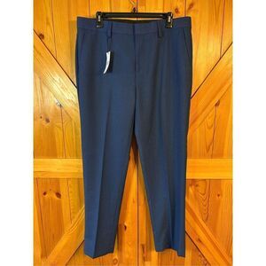Burton London Blue Birdseye Suit Trousers Slim Fit Workwear Dress Pants Size 36R